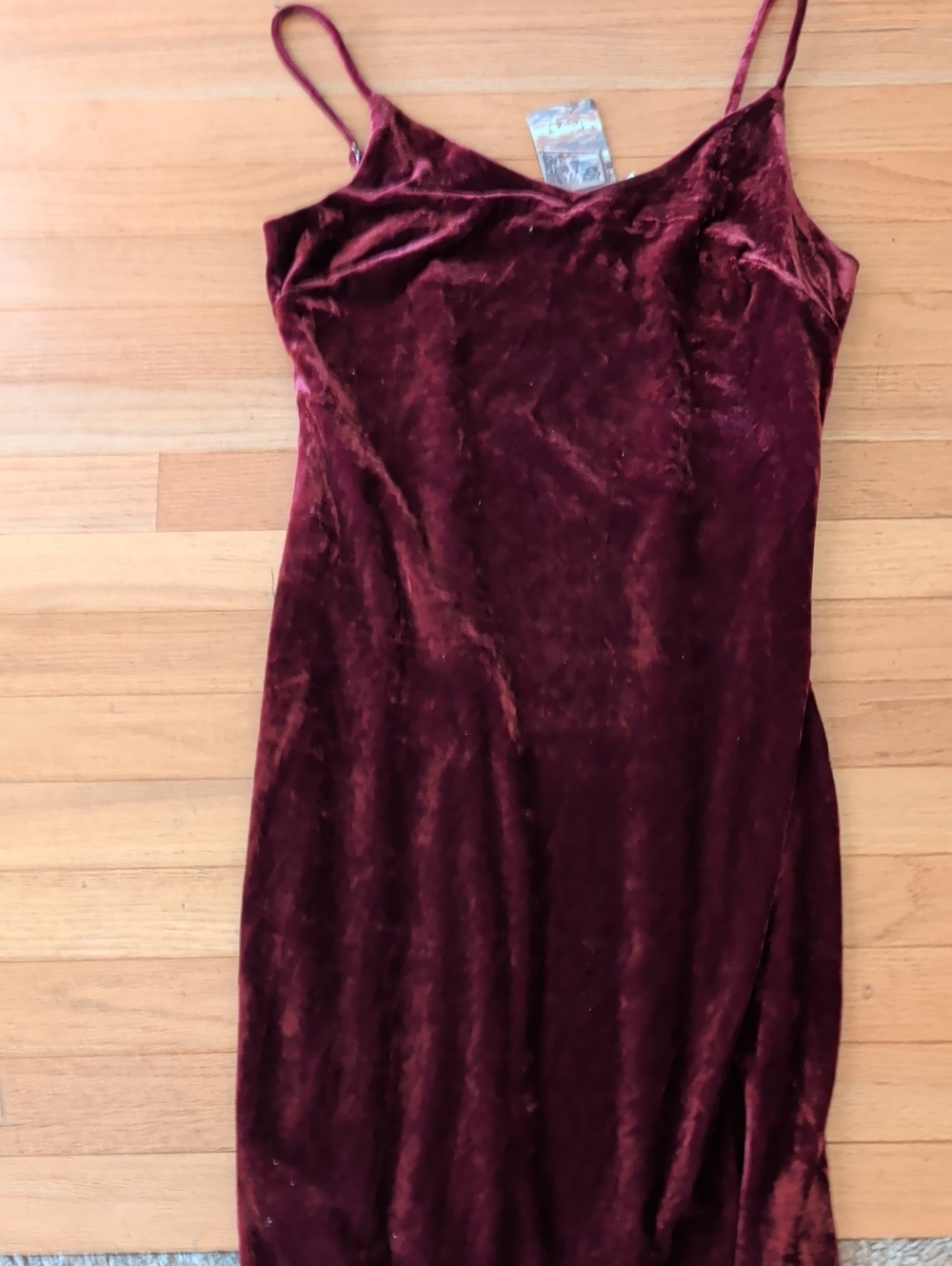 love J Burgundy Velvet Maxi Slip Dress